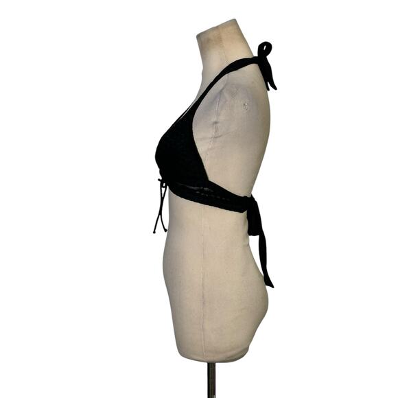 Robin Piccone Carly Lace Halter Bikini Top in Black Size XS - Picture 11 of 14